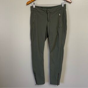 Athleta Wander Stash Skinny Pant Women's sz 4 Olive Stretch Nylon Ankle Utility